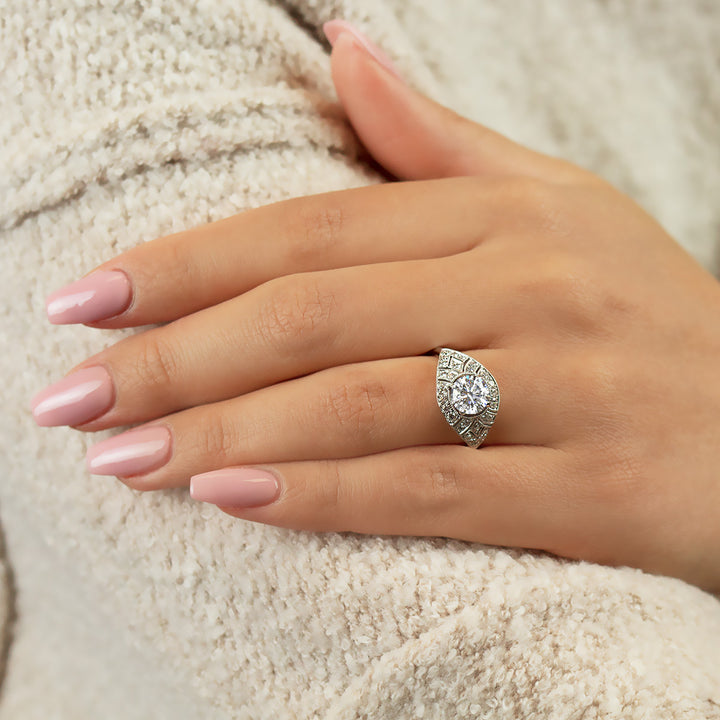 Diamond Art Deco Engagement Ring