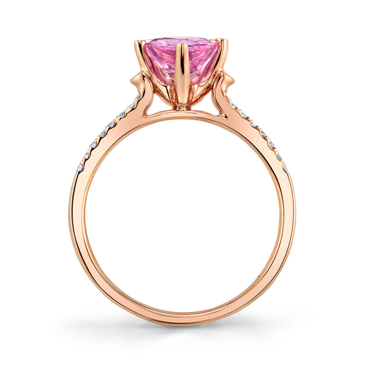 Pear-Shaped Pink Sapphire & Diamond Engagement Ring