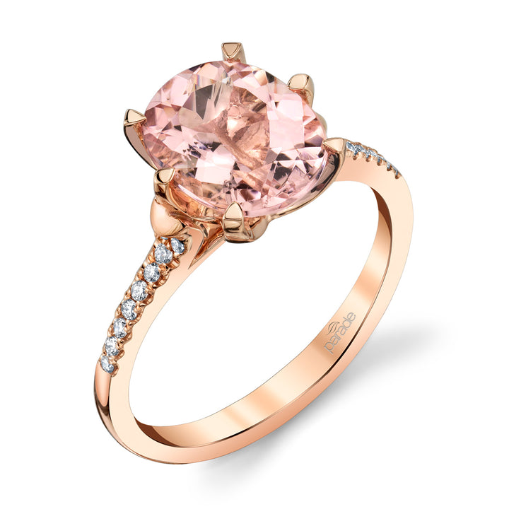 Oval Morganite & Diamond Engagement Ring