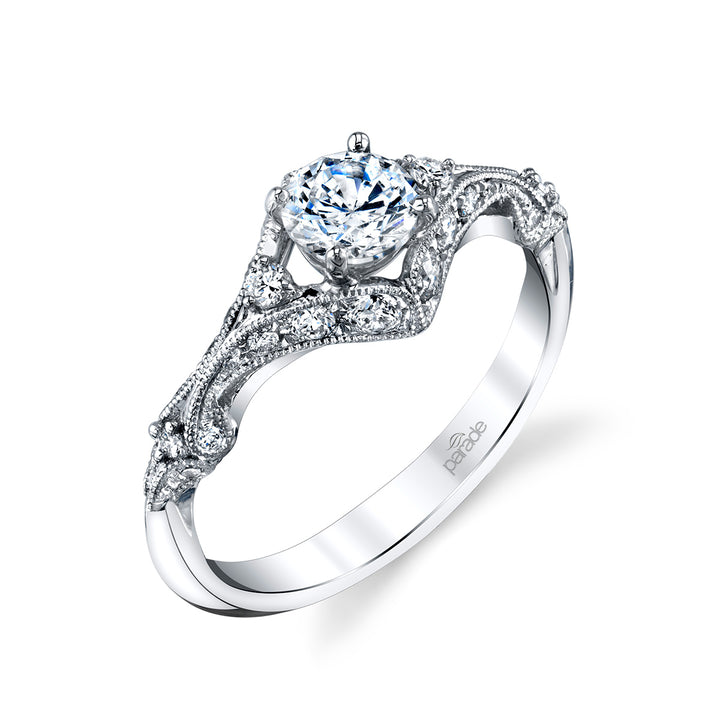Diamond Milgrain Engagement Ring