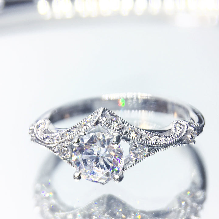 Diamond Milgrain Engagement Ring
