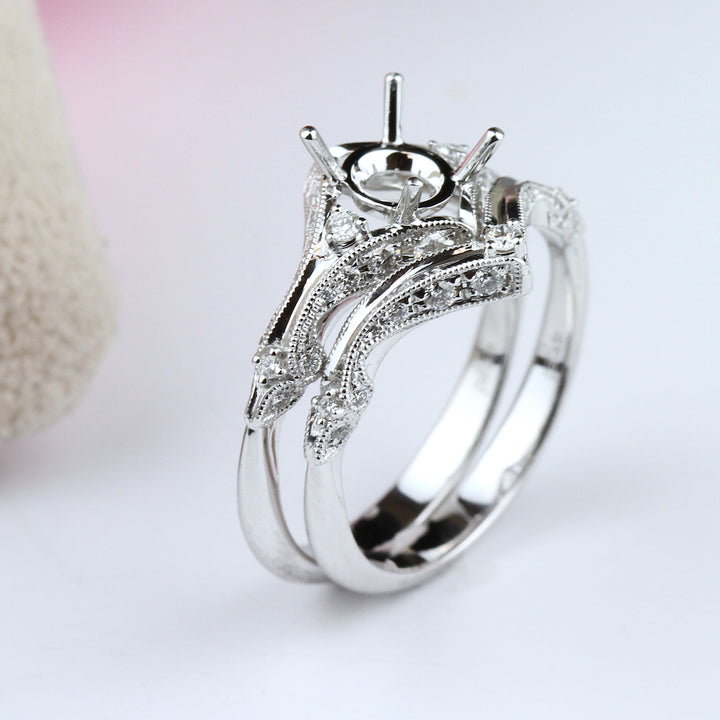 Diamond Milgrain Engagement Ring
