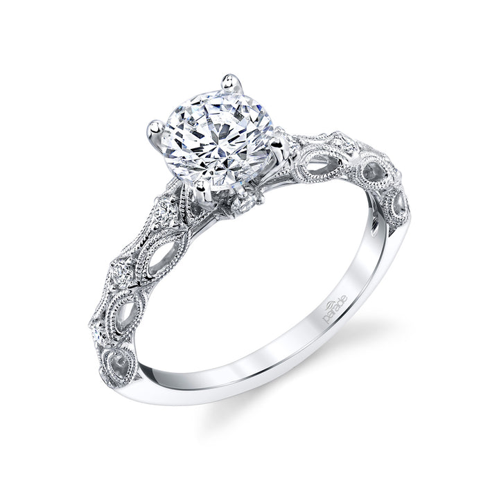 Diamond Milgrain Engagement Ring