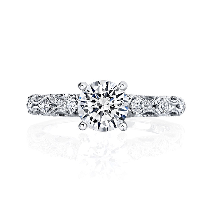 Diamond Milgrain Engagement Ring