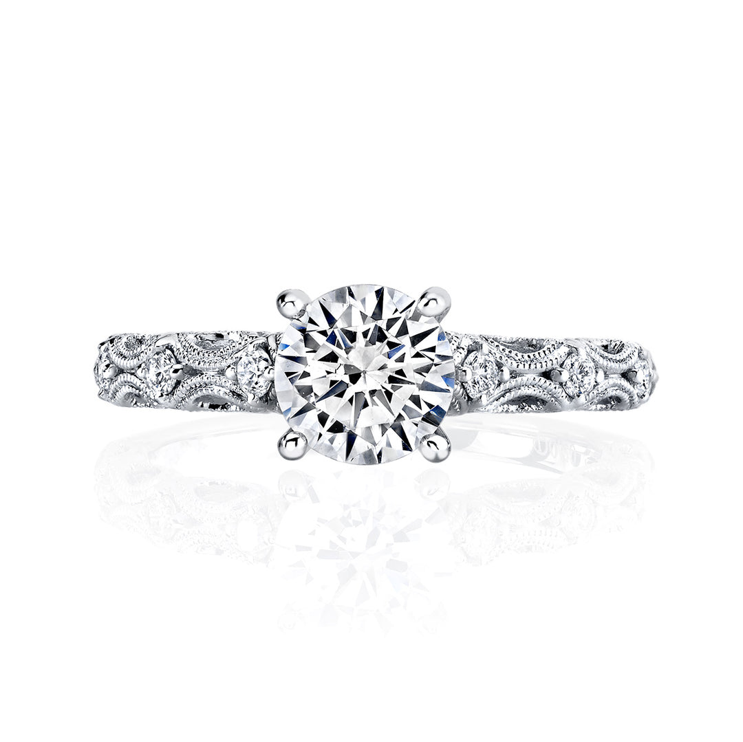 Diamond Milgrain Engagement Ring