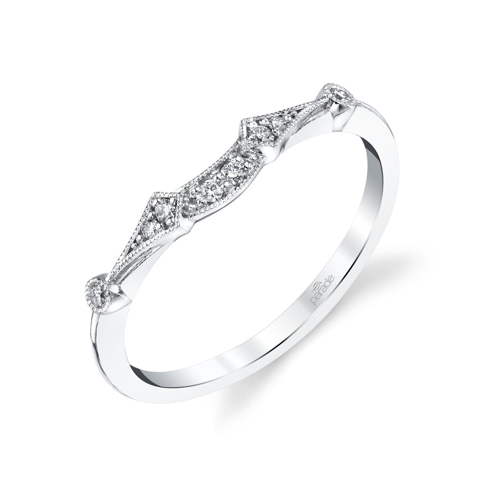 Diamond Milgrain Wedding Band