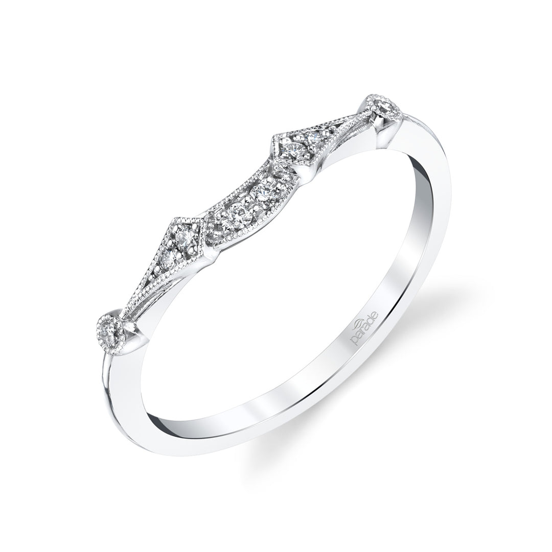 Diamond Milgrain Wedding Band