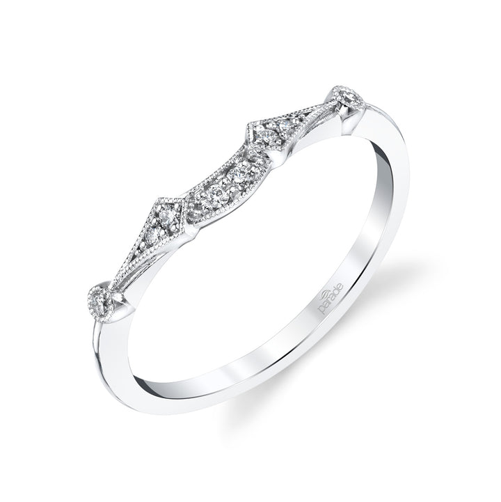 Diamond Milgrain Wedding Band