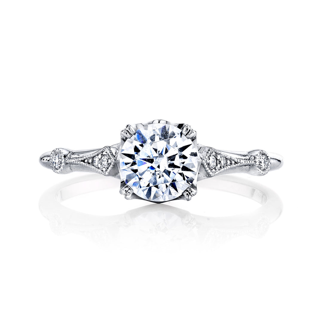 Diamond Milgrain Engagement Ring