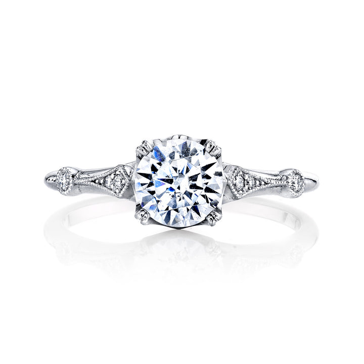 Diamond Milgrain Engagement Ring