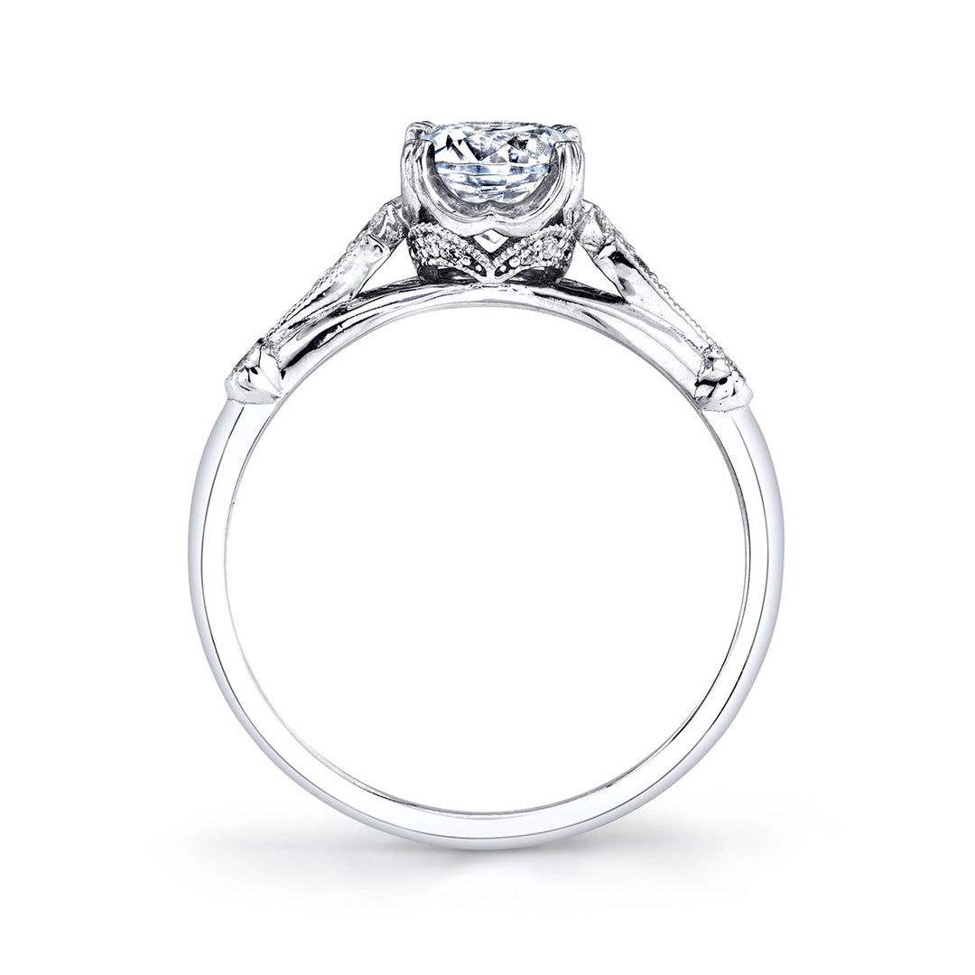 Diamond Milgrain Engagement Ring