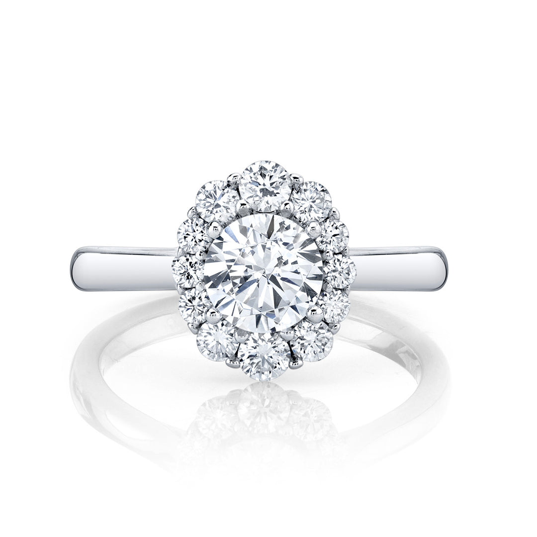 Round Diamond Halo Engagement Ring