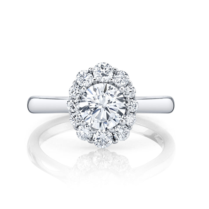 Round Diamond Halo Engagement Ring