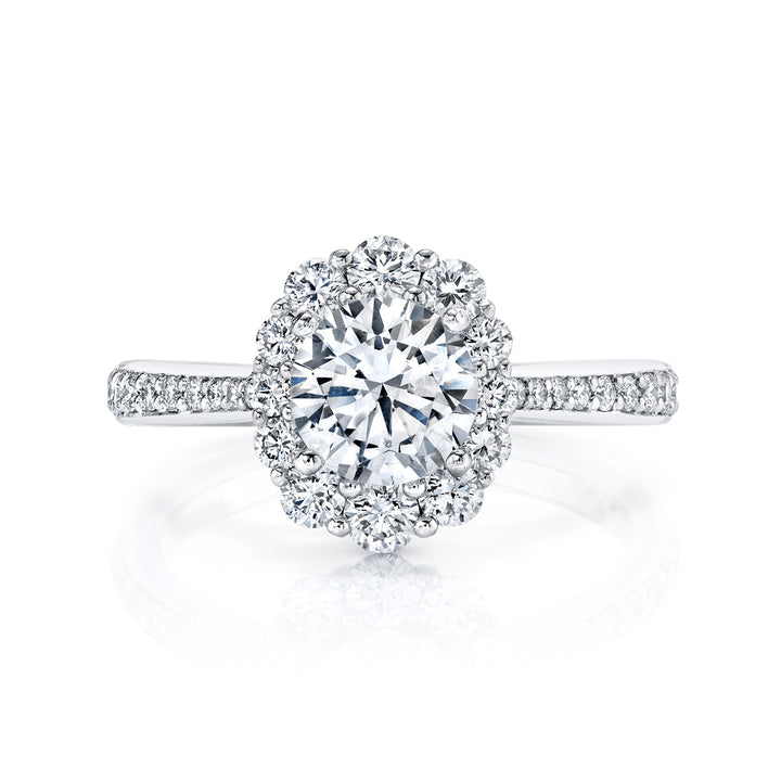 Round Diamond Halo Engagement Ring