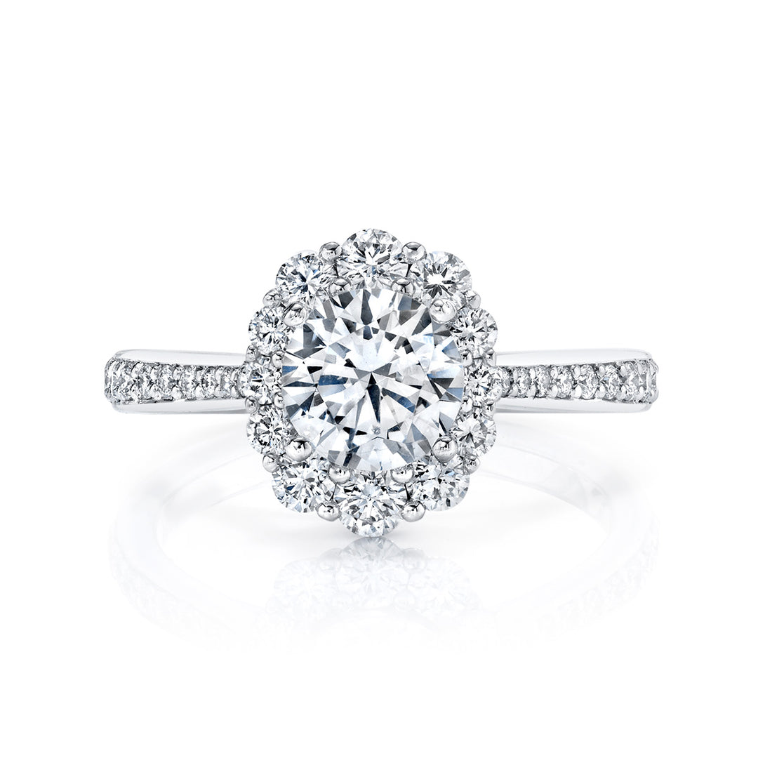 Round Diamond Halo Engagement Ring