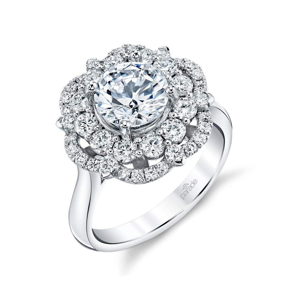 Round Diamond Halo Engagement Ring