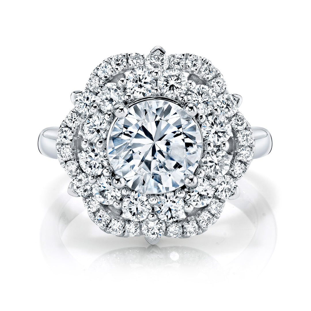 Round Diamond Halo Engagement Ring