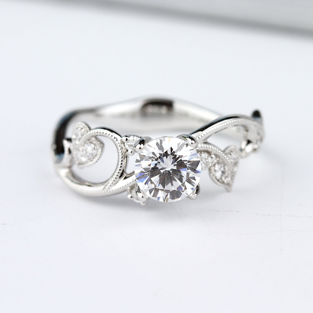 Diamond Floral Engagement Ring