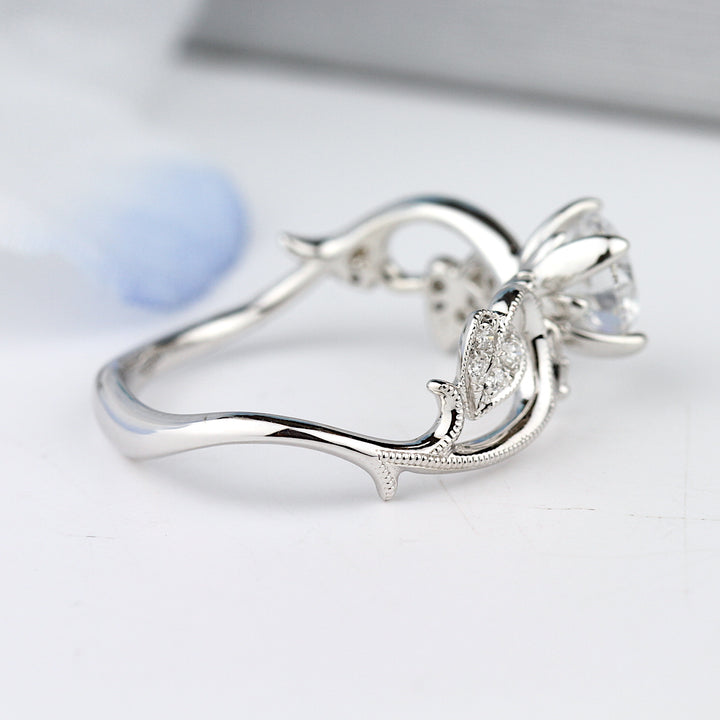 Diamond Floral Engagement Ring