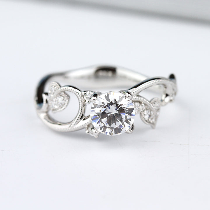 Diamond Floral Engagement Ring