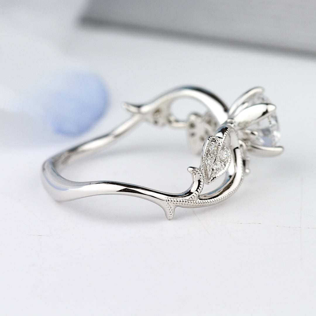Diamond Floral Engagement Ring