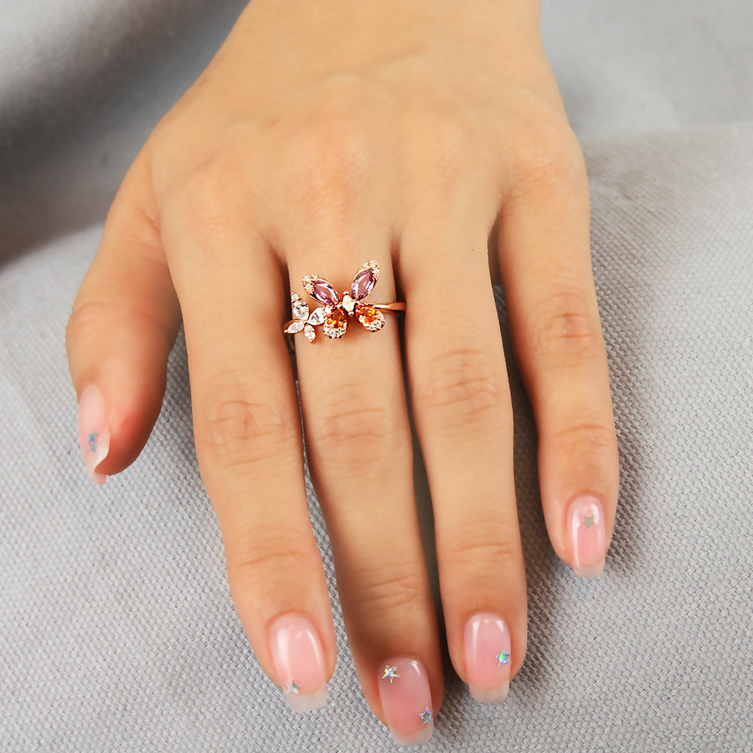 Pink Sapphire & Diamond Engagement Ring