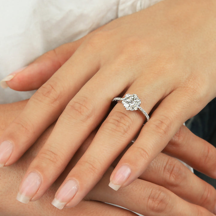 Diamond Cluster Engagement Ring