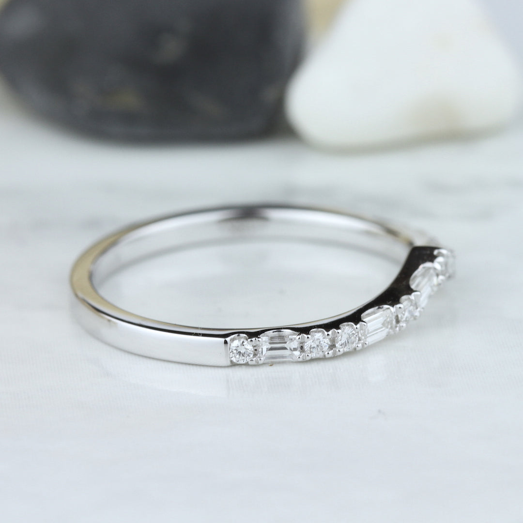 Round Diamond Wedding Band