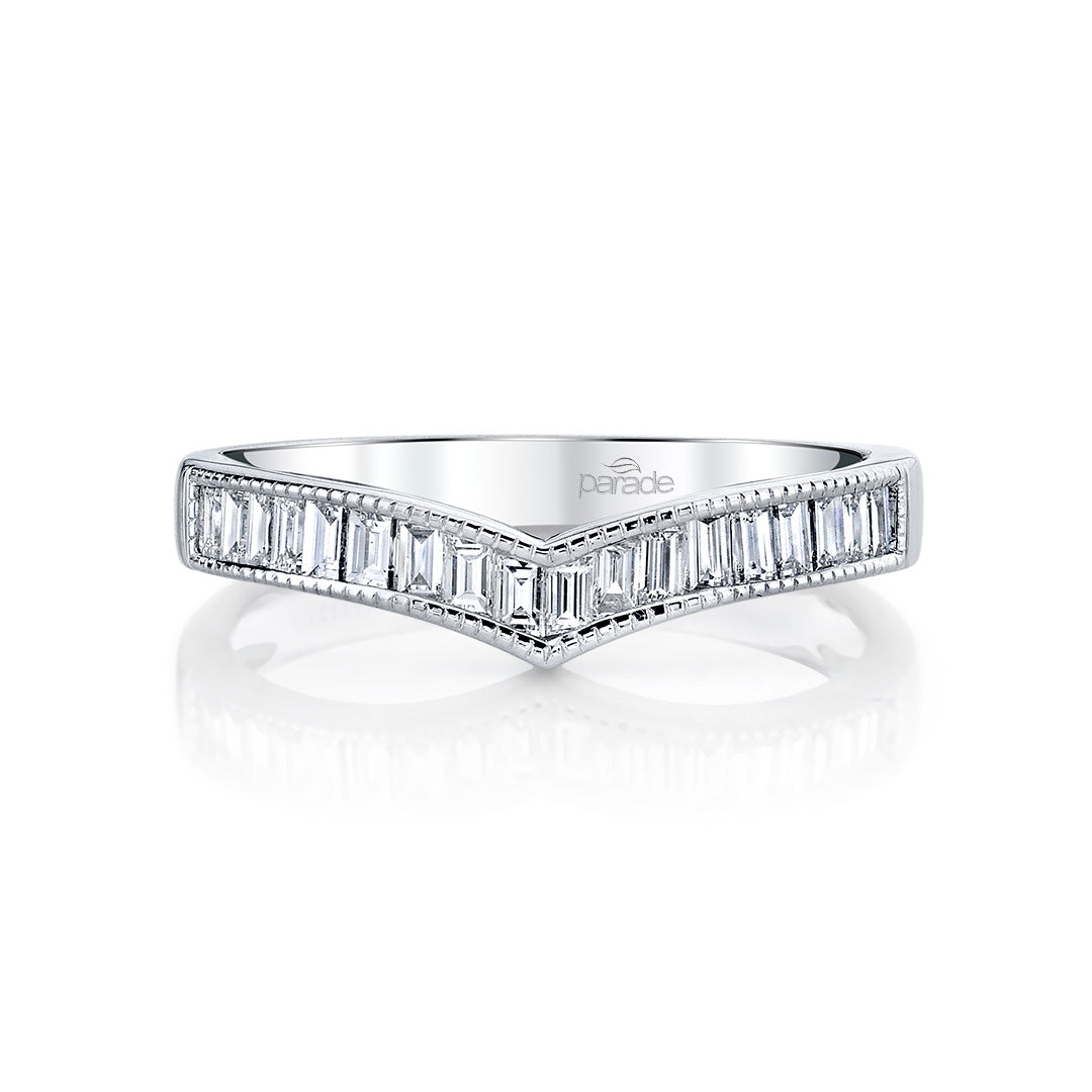 Baguette Diamond Twist Wedding Band