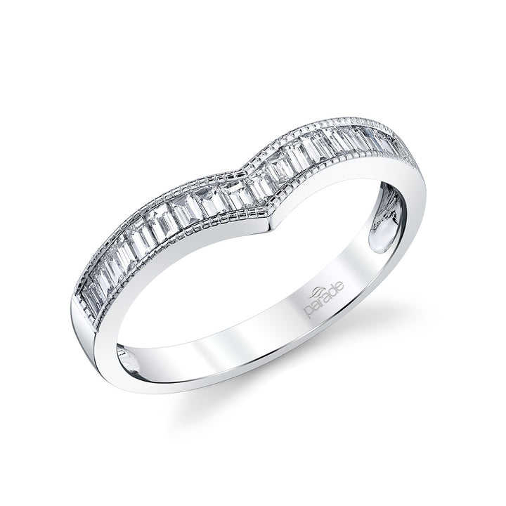 Baguette Diamond Twist Wedding Band