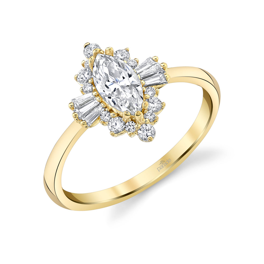 Marquise & Round Diamond Engagement Ring