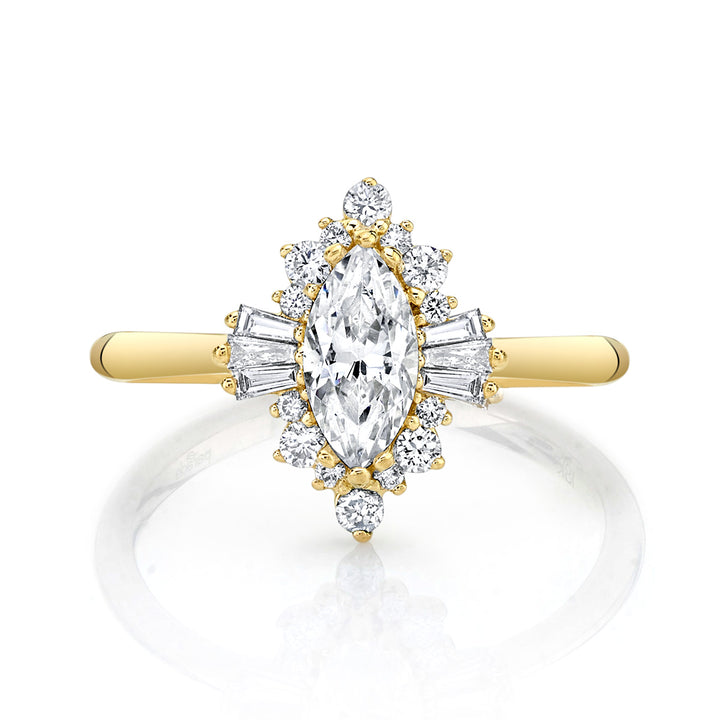 Marquise & Round Diamond Engagement Ring