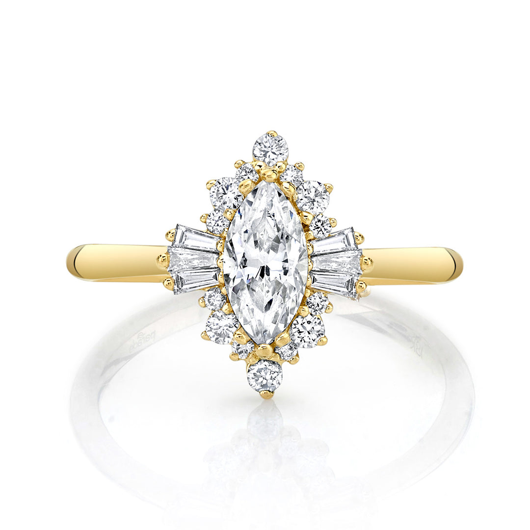 Marquise & Round Diamond Engagement Ring