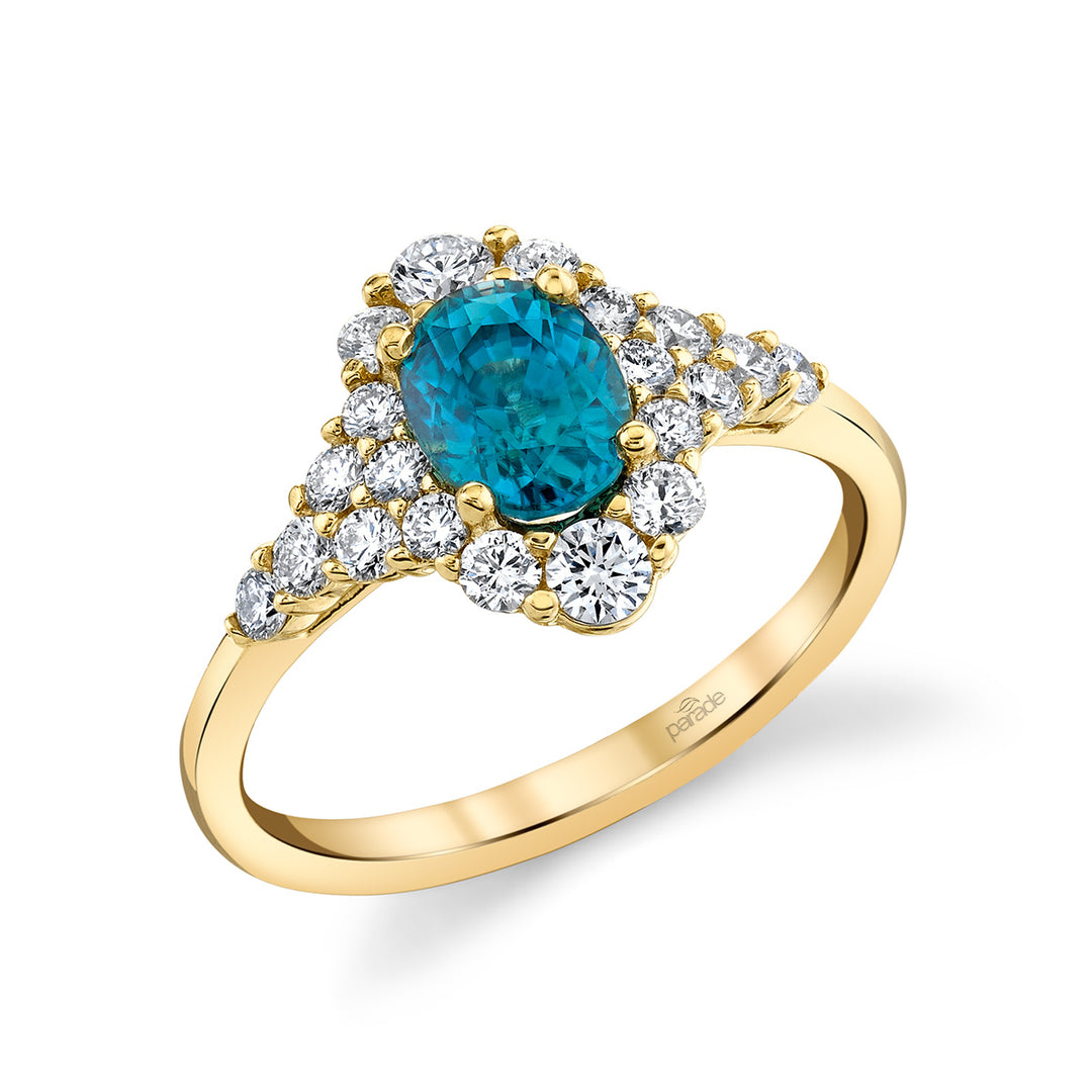 Blue Zircon Engagement Ring
