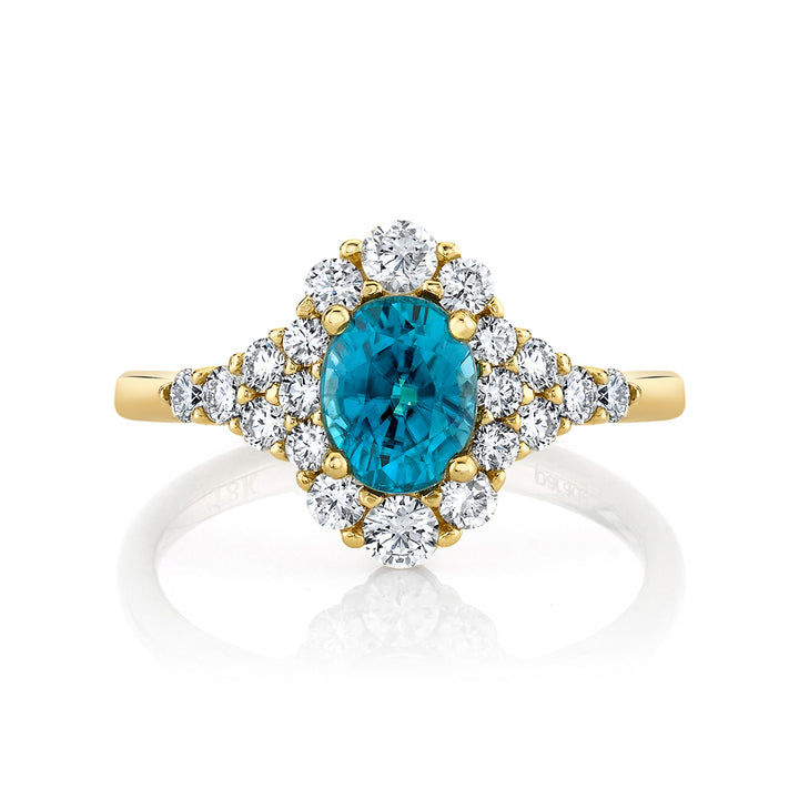 Blue Zircon Engagement Ring