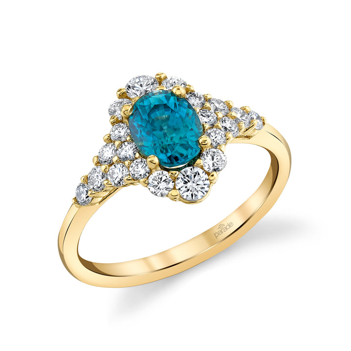 Blue Zircon Engagement Ring
