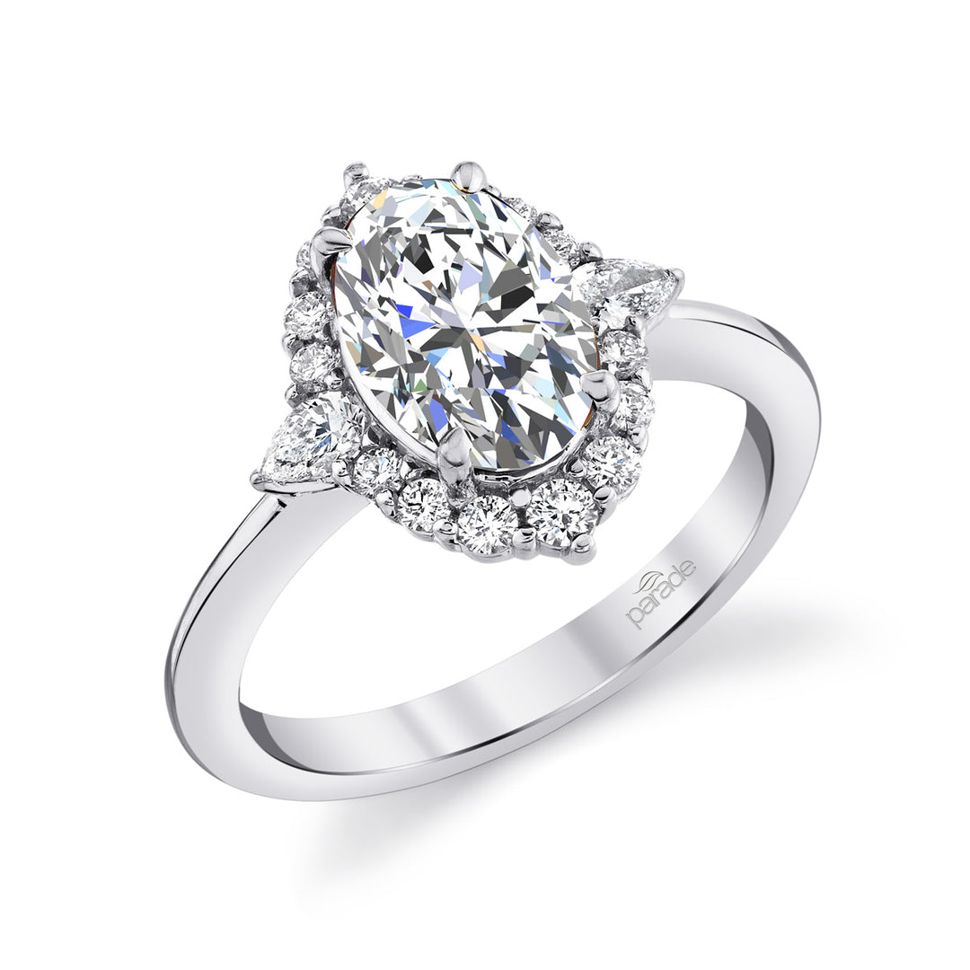 Oval Diamond Halo Engagement Ring