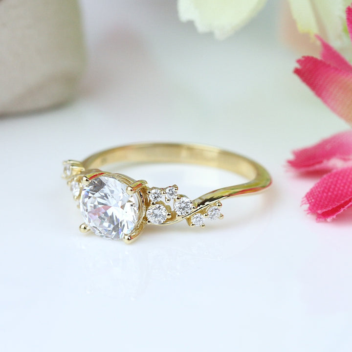 Diamond Twist Engagement Ring