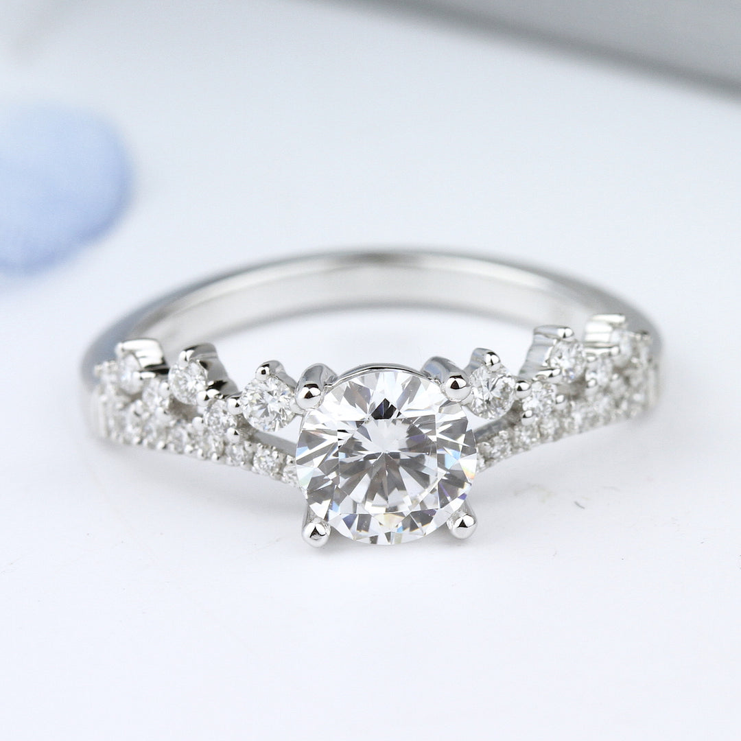 Diamond Curved Engagement Ring