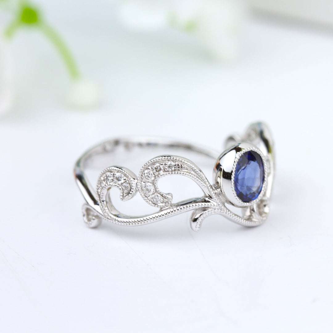 Blue Sapphire Engagement Ring