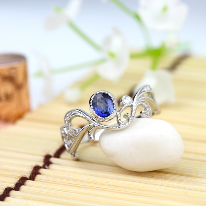 Blue Sapphire Engagement Ring