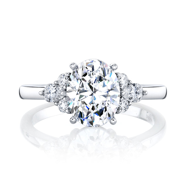 Pear-Shaped & Round Diamond Engagement Ring