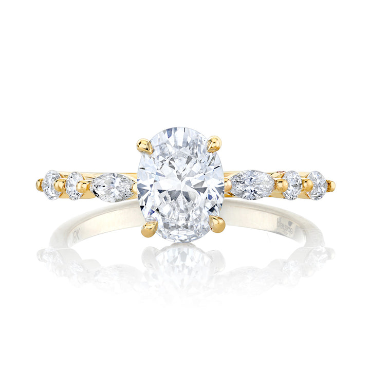 Marquise & Round Diamond Engagement Ring