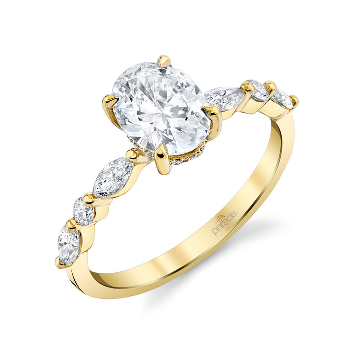 Marquise & Round Diamond Engagement Ring