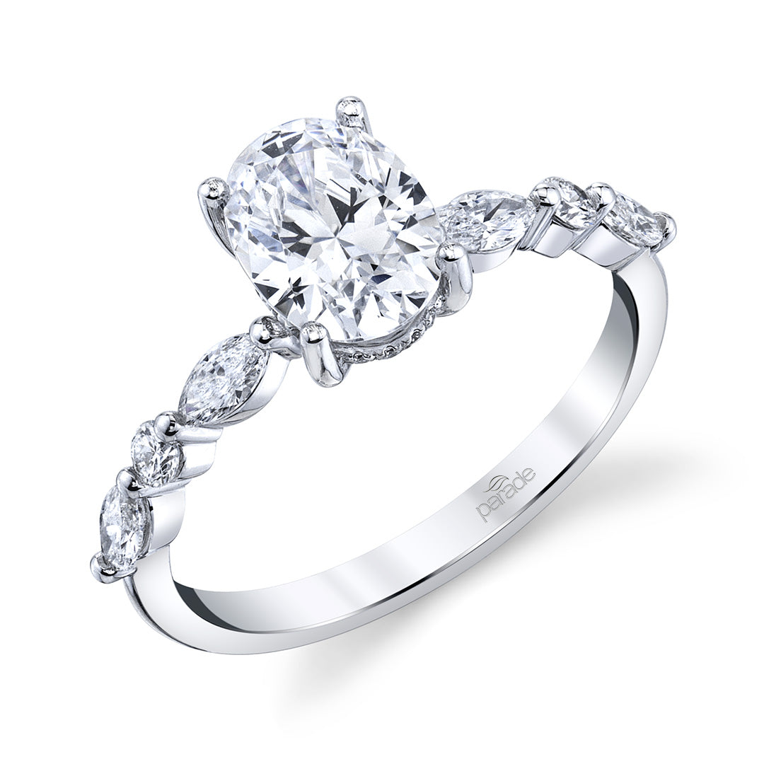 Marquise & Round Diamond Engagement Ring