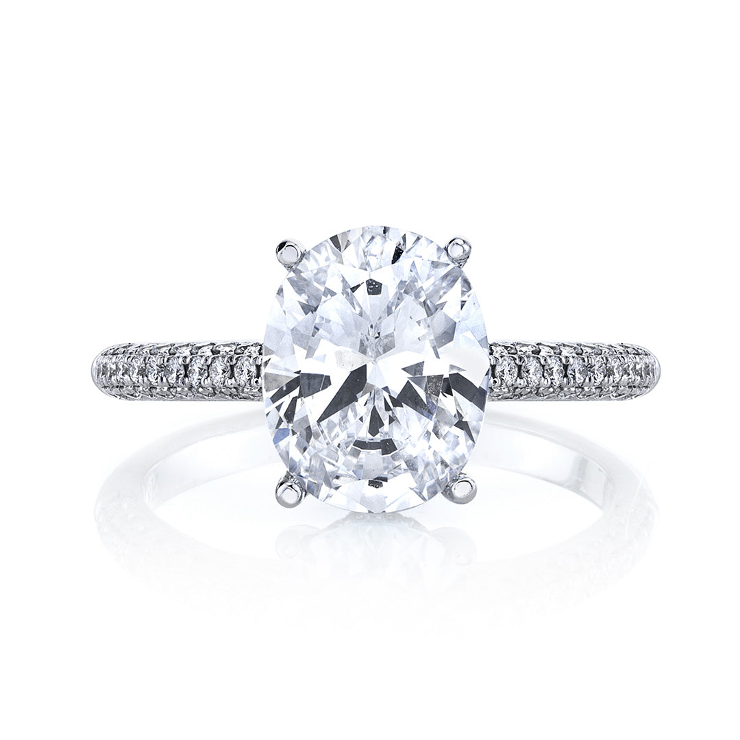 Oval Diamond Halo Engagement Ring