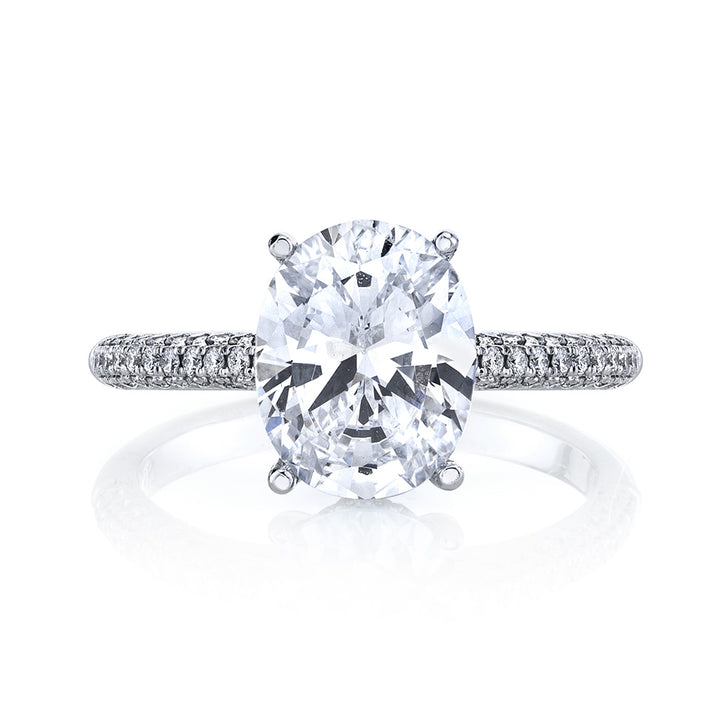 Oval Diamond Halo Engagement Ring