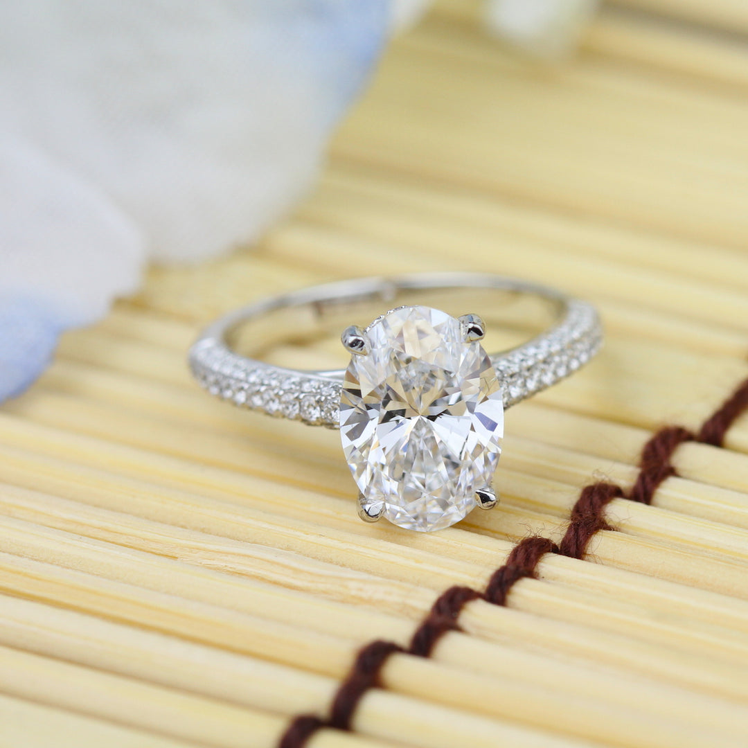 Oval Diamond Halo Engagement Ring