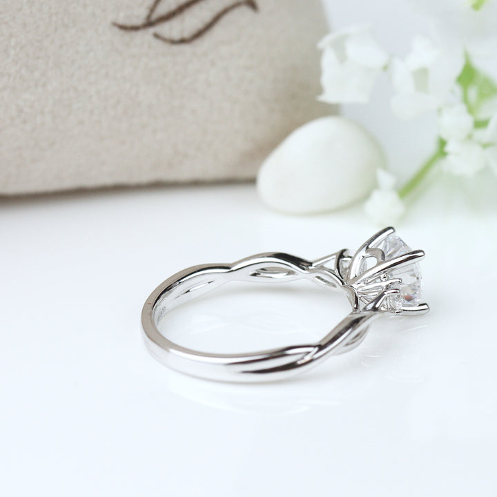 Diamond Twist Engagement Ring