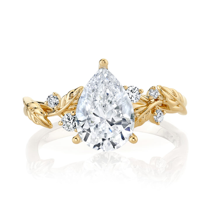 Pear-Shaped & Round Diamond Engagement Ring